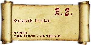 Rojcsik Erika névjegykártya
